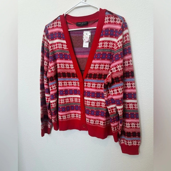 NWT Lane Bryant Button Up Christmas‎ Cardigan Snowflakes Size 18/20 - Picture 3 of 9